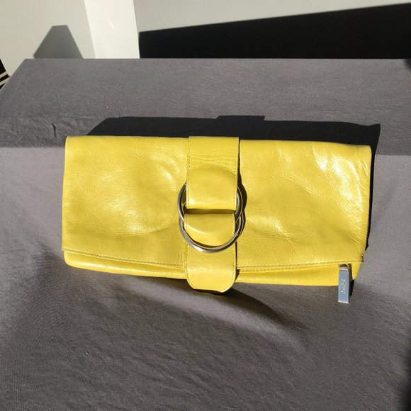 Hobo Yellow Leather Clutch - Picture 1 of 5